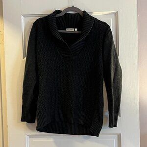 CANDA shawl collar sweater charcoal large